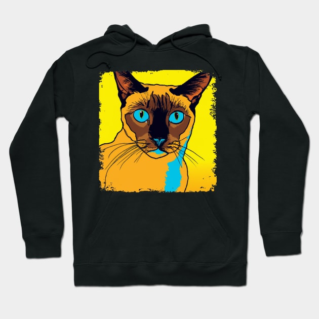Tonkinese Pop Art - Cat Lover Gift Hoodie by PawPopArt